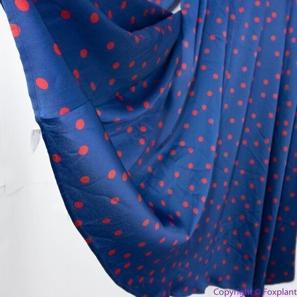 NEW Eloquii navy Tulip Hem Wrap Dress in Mandalay polka Dot, 24‎ - Picture 9 of 16